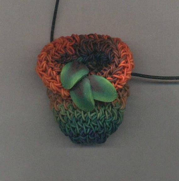 Crocheted Sculpey Flex Neck Pouch