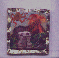 Mexican scene caned pin